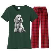 Funny Poodle Dog Miniature Poodle Toy Poodle 1995 Women's Flannel Pajama Set