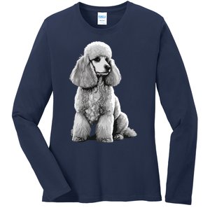 Funny Poodle Dog Miniature Poodle Toy Poodle 1995 Ladies Long Sleeve Shirt