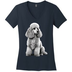 Funny Poodle Dog Miniature Poodle Toy Poodle 1995 Women's V-Neck T-Shirt