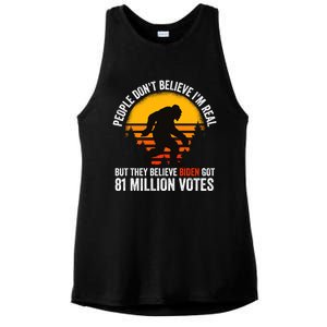 Funny People Dont Believe Im Real But They Believe Biden Ladies PosiCharge Tri-Blend Wicking Tank