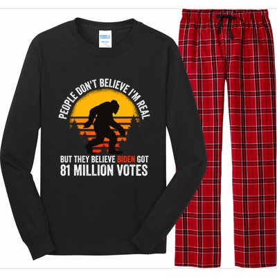 Funny People Dont Believe Im Real But They Believe Biden Long Sleeve Pajama Set