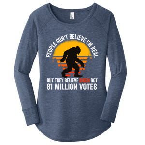 Funny People Dont Believe Im Real But They Believe Biden Women's Perfect Tri Tunic Long Sleeve Shirt