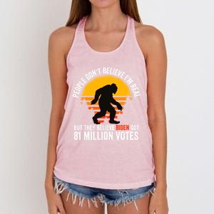 Funny People Dont Believe Im Real But They Believe Biden Women's Knotted Racerback Tank