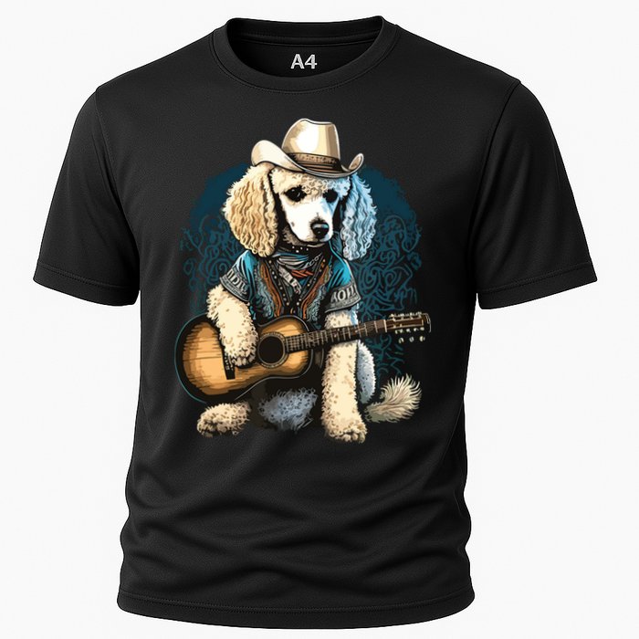 Funny Poodle Dog Miniature Poodle Toy Poodle Country Music Cooling Performance Crew T-Shirt