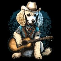 Funny Poodle Dog Miniature Poodle Toy Poodle Country Music Cooling Performance Crew T-Shirt