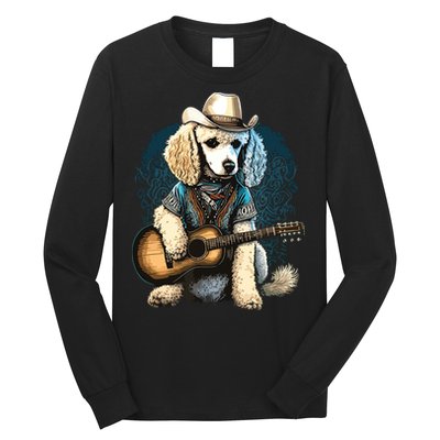 Funny Poodle Dog Miniature Poodle Toy Poodle Country Music Long Sleeve Shirt