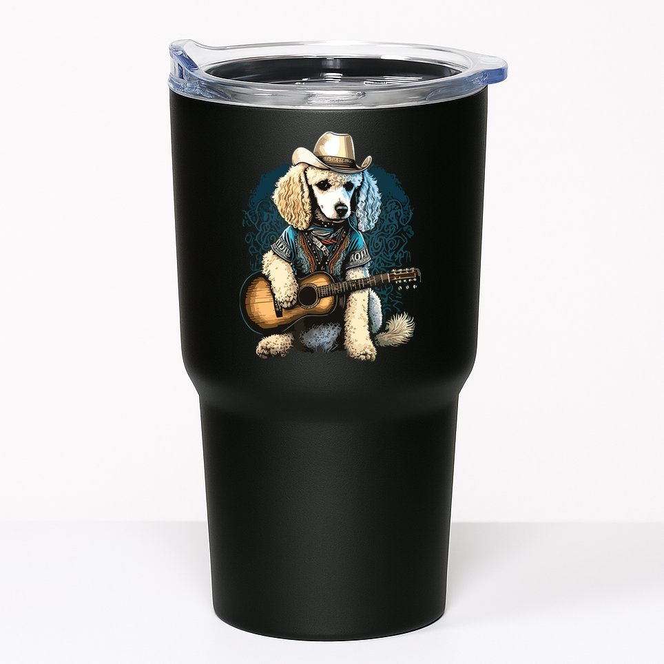 Funny Poodle Dog Miniature Poodle Toy Poodle Country Music Tumbler