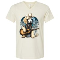 Funny Poodle Dog Miniature Poodle Toy Poodle Country Music V-Neck T-Shirt