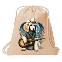 Funny Poodle Dog Miniature Poodle Toy Poodle Country Music Drawstring Bag