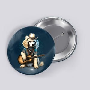 Funny Poodle Dog Miniature Poodle Toy Poodle Country Music Button