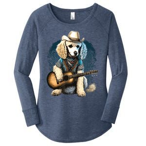 Funny Poodle Dog Miniature Poodle Toy Poodle Country Music Women's Perfect Tri Tunic Long Sleeve Shirt