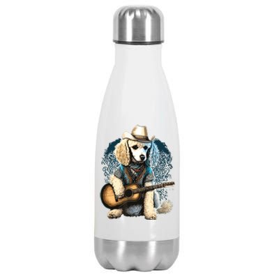 Funny Poodle Dog Miniature Poodle Toy Poodle Country Music Stainless Steel Insulated Water Bottle