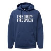 Free Pavel Durov Telegram Free Speech Performance Fleece Hoodie