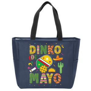 Funny Pickleball Dinko De Mayo Cinco De Mayo Pickleball Pun Zip Tote Bag