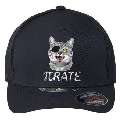 Funny Pi Day Math Science Cat Pirate Flexfit Unipanel Trucker Cap