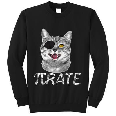 Funny Pi Day Math Science Cat Pirate Sweatshirt