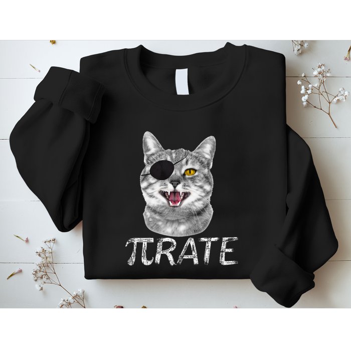 Funny Pi Day Math Science Cat Pirate Sweatshirt