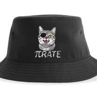 Funny Pi Day Math Science Cat Pirate Sustainable Bucket Hat