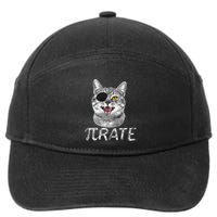 Funny Pi Day Math Science Cat Pirate 7-Panel Snapback Hat