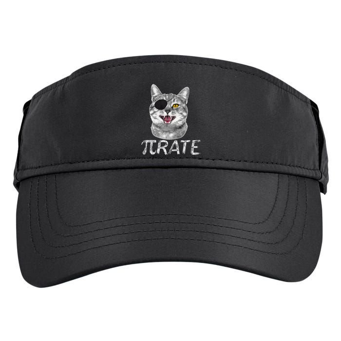 Funny Pi Day Math Science Cat Pirate Adult Drive Performance Visor