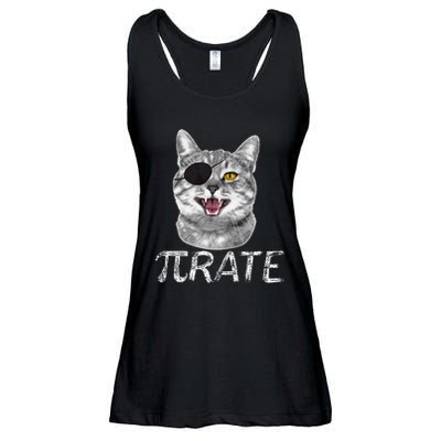 Funny Pi Day Math Science Cat Pirate Ladies Essential Flowy Tank