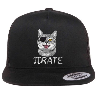 Funny Pi Day Math Science Cat Pirate Flatbill Hat
