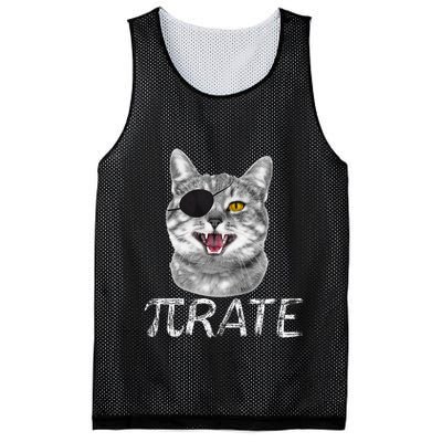 Funny Pi Day Math Science Cat Pirate Mesh Reversible Basketball Jersey Tank