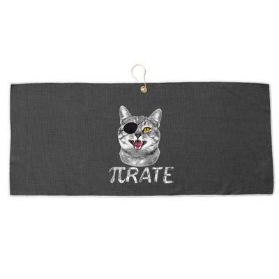 Funny Pi Day Math Science Cat Pirate Large Microfiber Waffle Golf Towel