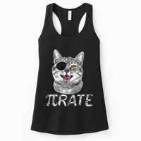 Funny Pi Day Math Science Cat Pirate Womens Tank Top