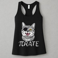 Funny Pi Day Math Science Cat Pirate Womens Tank Top