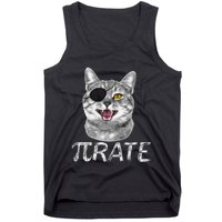 Funny Pi Day Math Science Cat Pirate Tank Top