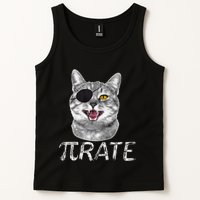 Funny Pi Day Math Science Cat Pirate Tank Top