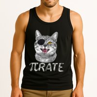 Funny Pi Day Math Science Cat Pirate Tank Top
