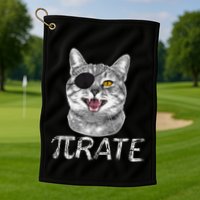 Funny Pi Day Math Science Cat Pirate Golf Towel