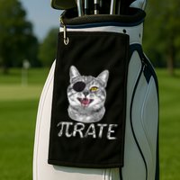 Funny Pi Day Math Science Cat Pirate Golf Towel
