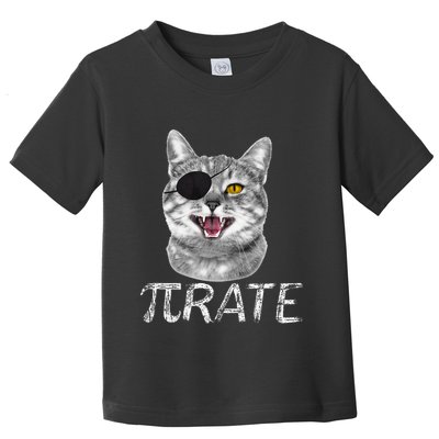 Funny Pi Day Math Science Cat Pirate Toddler T-Shirt