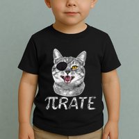 Funny Pi Day Math Science Cat Pirate Toddler T-Shirt