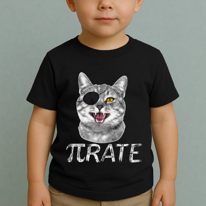 Funny Pi Day Math Science Cat Pirate Toddler T-Shirt