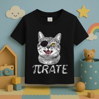 Funny Pi Day Math Science Cat Pirate Toddler T-Shirt