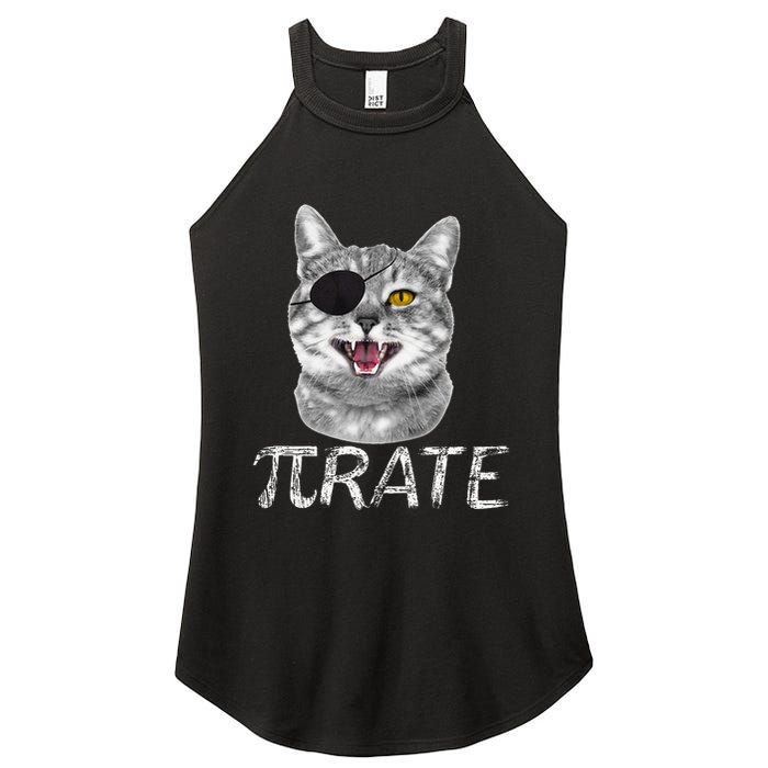Funny Pi Day Math Science Cat Pirate Women's Perfect Tri Rocker Tank