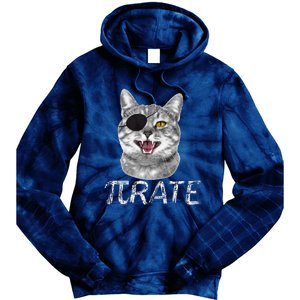 Funny Pi Day Math Science Cat Pirate Tie Dye Hoodie