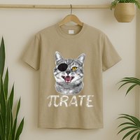 Funny Pi Day Math Science Cat Pirate T-Shirt