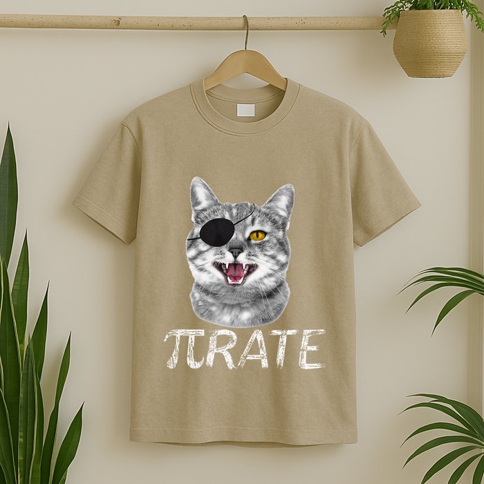Funny Pi Day Math Science Cat Pirate T-Shirt