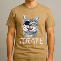Funny Pi Day Math Science Cat Pirate T-Shirt