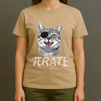Funny Pi Day Math Science Cat Pirate T-Shirt