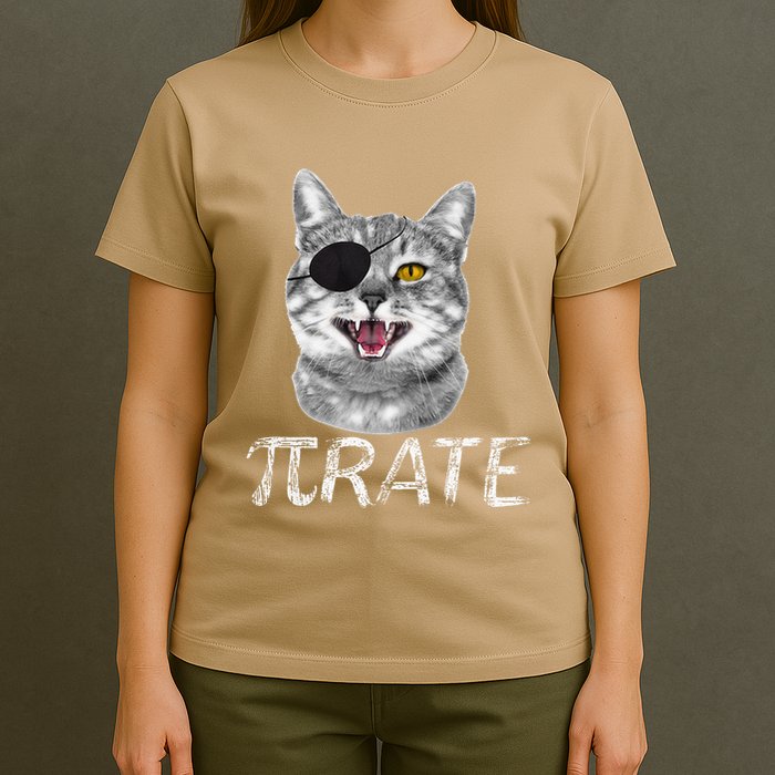 Funny Pi Day Math Science Cat Pirate T-Shirt