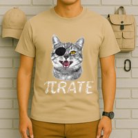 Funny Pi Day Math Science Cat Pirate T-Shirt
