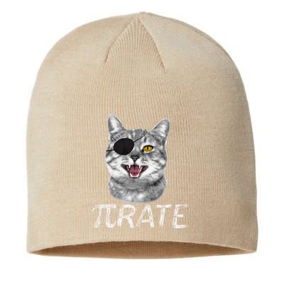 Funny Pi Day Math Science Cat Pirate Sustainable Beanie