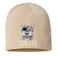 Funny Pi Day Math Science Cat Pirate Sustainable Beanie
