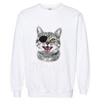 Funny Pi Day Math Science Cat Pirate Garment-Dyed Sweatshirt